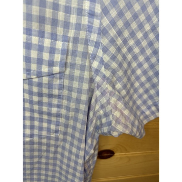 Ralph Lauren Medium Sky Blue Gingham Check Short Sleeve Button Shirt Classic Fit - Picture 8 of 8